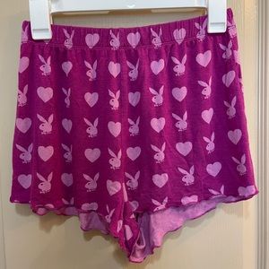 Playboy by Pacsun Pink Bunny Logo Pajama Short Bottoms XS